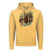 Vintage Mustard missouri horse floral background Vintage Hoodie - LillyAllenDesigns