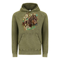 Vintage Olive missouri horse floral background Vintage Hoodie - LillyAllenDesigns