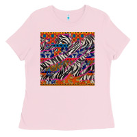 Bubblegum Pink african ankara zebra seamless pattern Ladies Tee - BundleAndBundleShop