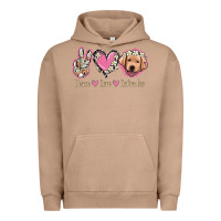 Pigment Burro Peace Love Labrador Urban Hoodie - Jasminsmagicworld