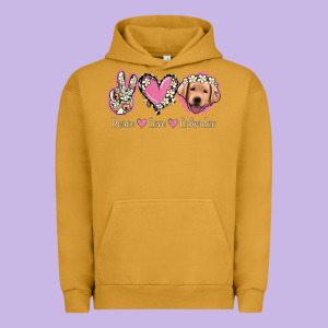 Peace Love Labrador Urban Hoodie Designed By Jasminsmagicworld