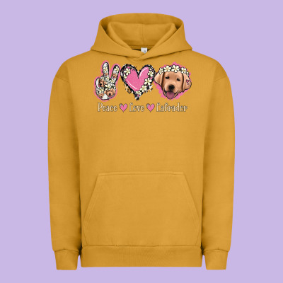 Peace Love Labrador Urban Hoodie Designed By Jasminsmagicworld