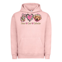 Pigment Salmon Peace Love Labrador Urban Hoodie - Jasminsmagicworld