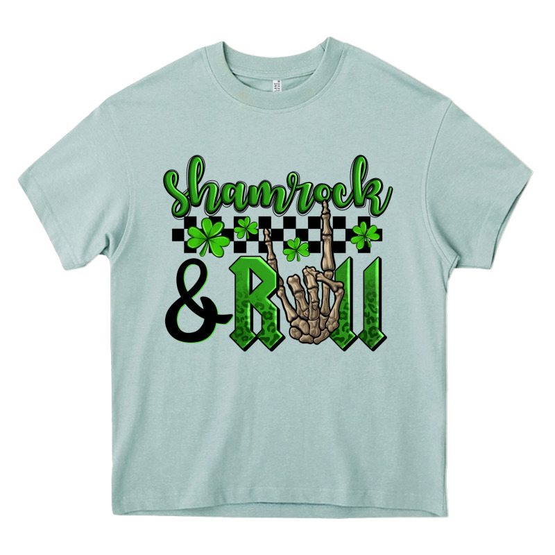 St. Patrick's Day Shamrock And Roll Heavy Core Tee by OliviaCreatesArt | Teevron