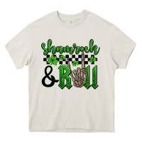 Cream St. Patrick's Day Shamrock and roll Heavy Core Tee - OliviaCreatesArt