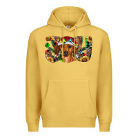 Antique Gold dachshund christmas joy Premium Hoodie - RanaPortraitStore