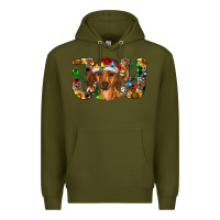Army Green dachshund christmas joy Premium Hoodie - RanaPortraitStore