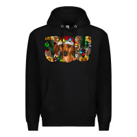 Black dachshund christmas joy Premium Hoodie - RanaPortraitStore