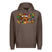 Coffee dachshund christmas joy Premium Hoodie - RanaPortraitStore