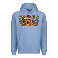 Colony Blue dachshund christmas joy Premium Hoodie - RanaPortraitStore