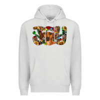 Dove Grey dachshund christmas joy Premium Hoodie - RanaPortraitStore