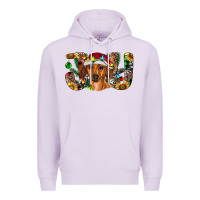 Lilac dachshund christmas joy Premium Hoodie - RanaPortraitStore