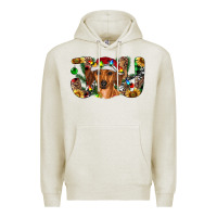 Oatmeal Heather dachshund christmas joy Premium Hoodie - RanaPortraitStore