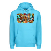 Ocean Blue dachshund christmas joy Premium Hoodie - RanaPortraitStore