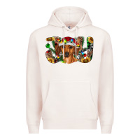 Pale Pink dachshund christmas joy Premium Hoodie - RanaPortraitStore