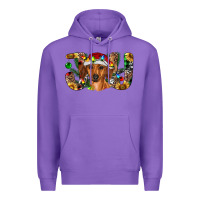Purple dachshund christmas joy Premium Hoodie - RanaPortraitStore