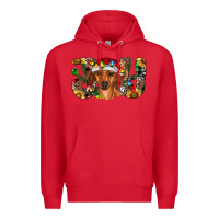 Red dachshund christmas joy Premium Hoodie - RanaPortraitStore