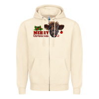 Sandshell Merry Christmas Calf Zipper Hoodie - RanaPortraitStore