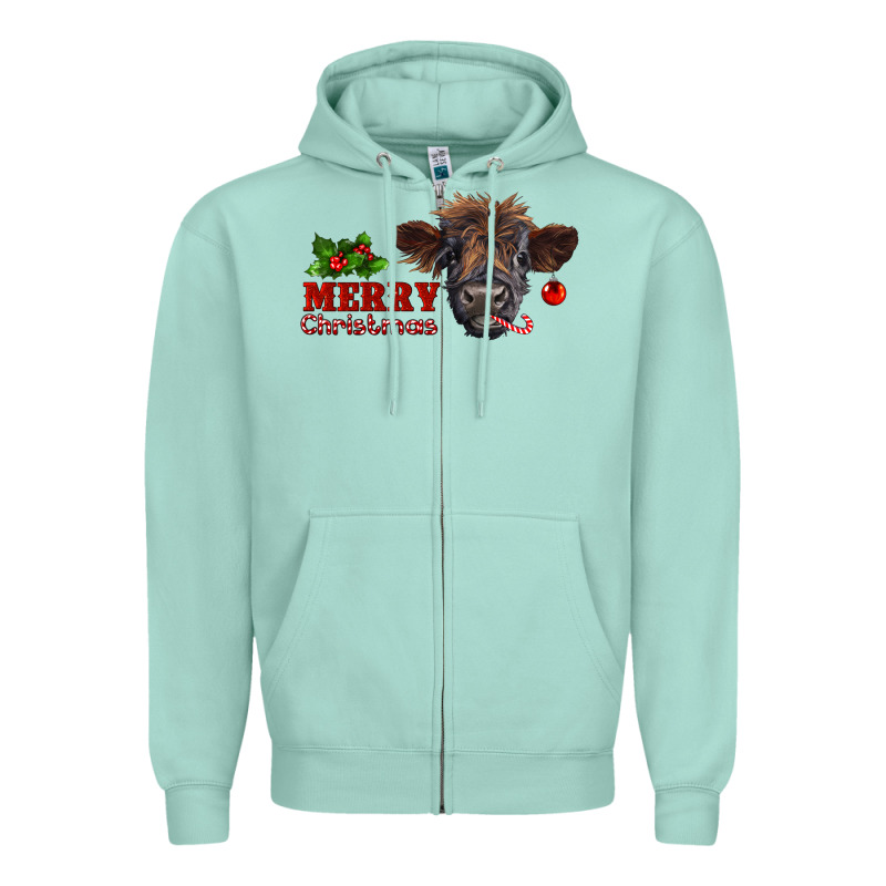 Merry Christmas Calf Zipper Hoodie by RanaPortraitStore | Teevron