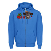True Royal Merry Christmas Calf Zipper Hoodie - RanaPortraitStore