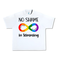White no Shame Stimming Urban Heavy Tee - CowhideDigitalArt