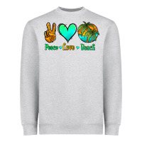 Heather Grey peace love beach Heavyweight Sweatshirt - Jasminsmagicworld