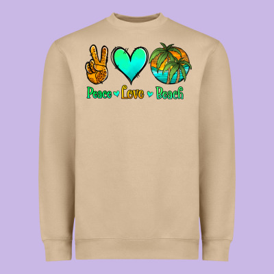 Peace Love Beach Heavyweight Sweatshirt Designed By Jasminsmagicworld