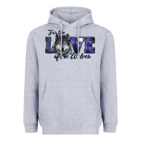 Heather Grey for the love of the wolves Heavyweight Hoodie - RanaPortraitStore