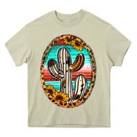 Mossy cowhide serape and sunflower cactus Heavy Core Tee - Jasminsmagicworld