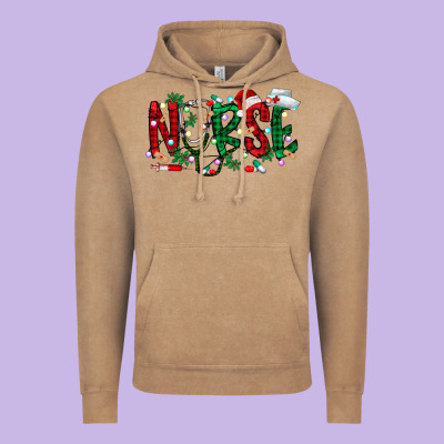 Nurse Christmas Vintage Hoodie Designed By Racoondesign