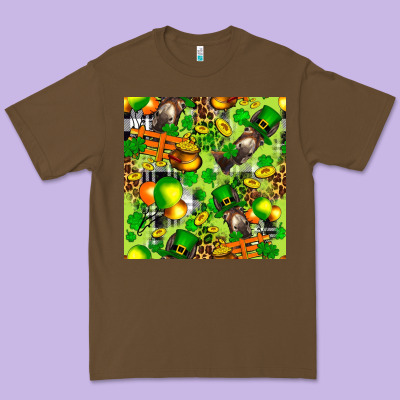 St. Patrick's Donkey With Shamrock Seamless Premium Tee Designed By Fadigitalartstudio