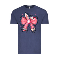 Vintage Denim easter bunny pencil bow Vintage Tee - CowhideDigitalArt