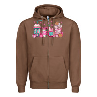 Chestnut pink Christmas coffee Zipper Hoodie - Jasminsmagicworld