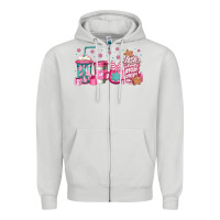 Dove Grey pink Christmas coffee Zipper Hoodie - Jasminsmagicworld