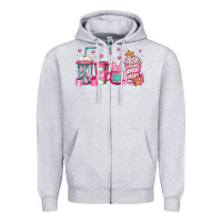 Heather Grey pink Christmas coffee Zipper Hoodie - Jasminsmagicworld