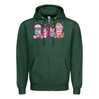 Sports Green pink Christmas coffee Zipper Hoodie - Jasminsmagicworld