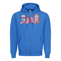True Royal pink Christmas coffee Zipper Hoodie - Jasminsmagicworld