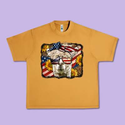 Western 4th Of July Lama Background Urban Heavy Tee Designed By Lillyallendesigns
