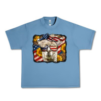 Pebble Blue Western 4th Of July Lama Background Urban Heavy Tee - LillyAllenDesigns