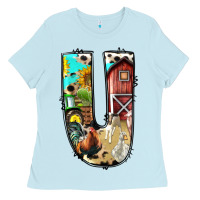 Baby Blue farm life alphabet lowercase letters u Ladies Tee - BundleAndBundleShop