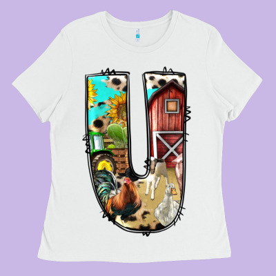 Farm Life Alphabet Lowercase Letters U Ladies Tee Designed By Bundleandbundleshop