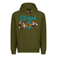 Army Green blessed mom Premium Hoodie - Artiststas