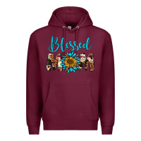 Burgundy blessed mom Premium Hoodie - Artiststas