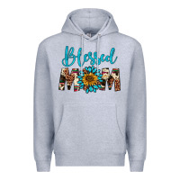 Heather Grey blessed mom Premium Hoodie - Artiststas