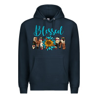 Navy blessed mom Premium Hoodie - Artiststas