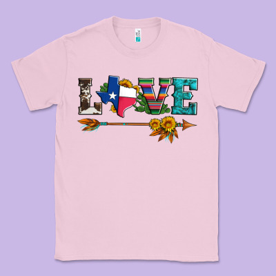 Love Texas Serape Cowhide Cactus And Sunflowers Classic Tee Designed By Artiststas