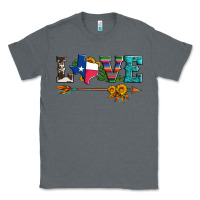 Charcoal Heather love texas serape cowhide cactus and sunflowers Classic Tee - Artiststas