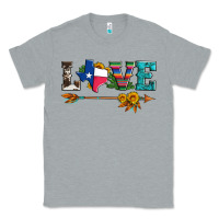 Heather Grey love texas serape cowhide cactus and sunflowers Classic Tee - Artiststas