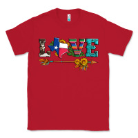 Red love texas serape cowhide cactus and sunflowers Classic Tee - Artiststas