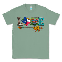 Sage love texas serape cowhide cactus and sunflowers Classic Tee - Artiststas